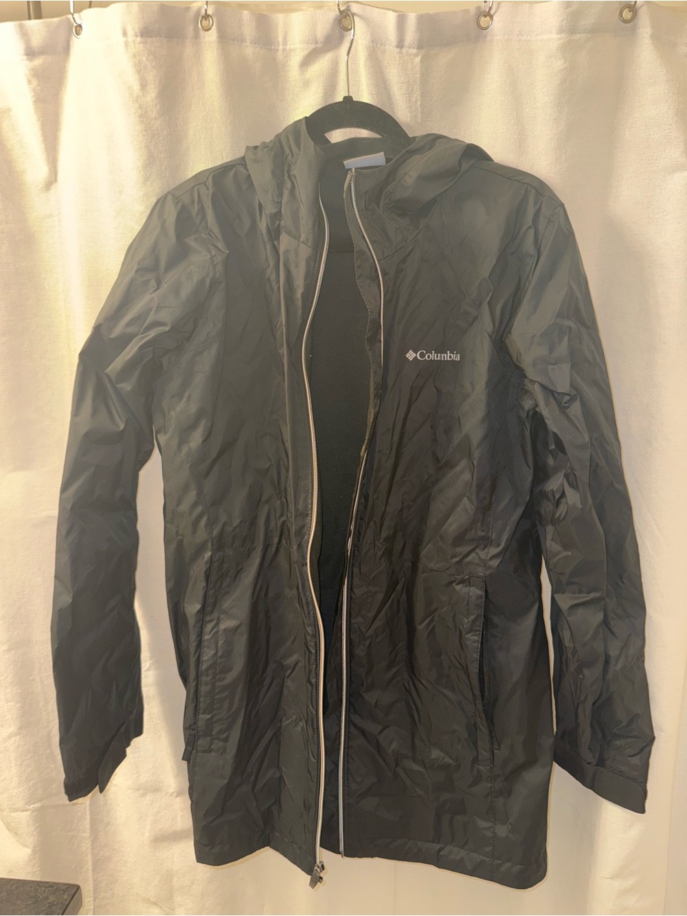 Columbia Black Hooded Rain Jacket